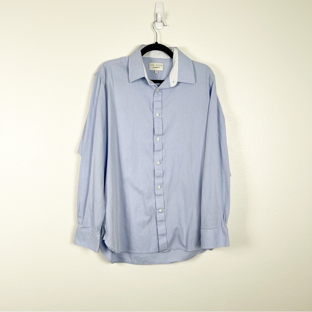 Ted Baker Endurance Mens Blue Button Up Dress‎ Shirt Sz 16.5